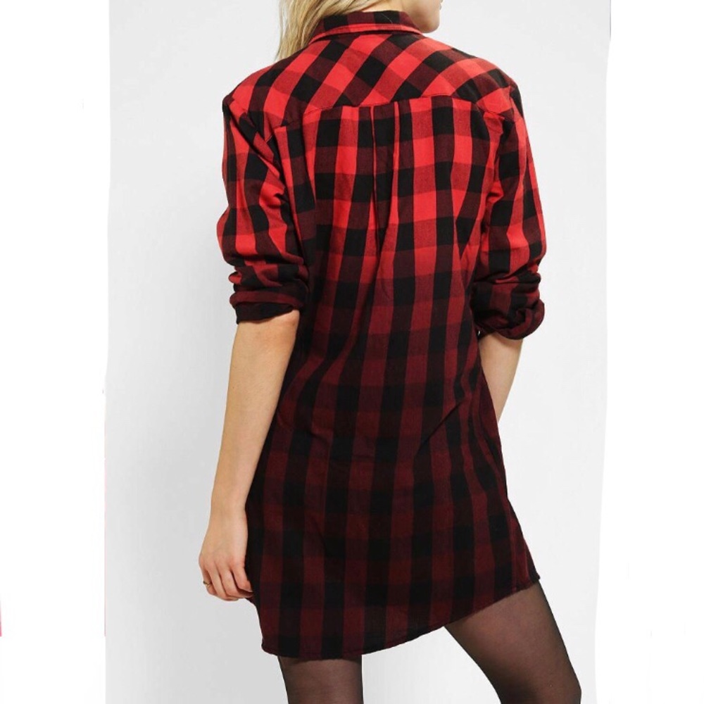 SOLD - BDG Fade Away Plaid Shirtdress